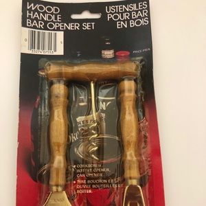 Vintage New 3 Piece Wood Handle Bar Set